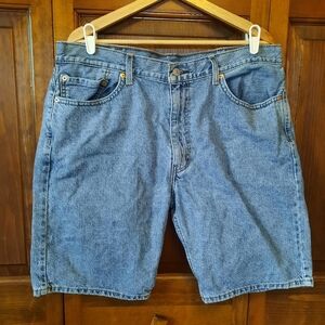 Levi's 505 Relaxed Fit Medium Wash Baggy Denim Jean Shorts Jorts Size 38